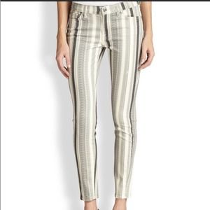 7 For All Mankind Striped Skinny Jeans